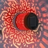 Solar Powered Outdoor Wall Light with Mandala Pattern